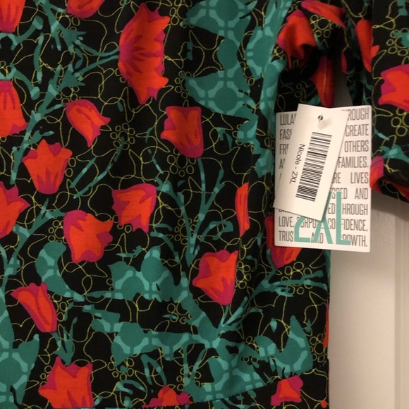 BNWT Lularoe Nicole dress, floral / Size: 2XL - Picture 2 of 3